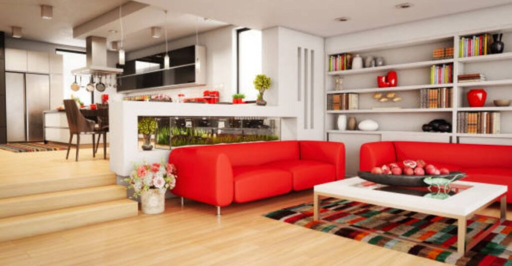 Modern slim-profile sofa with clean lines and minimalist design in a stylish 2026 living room.