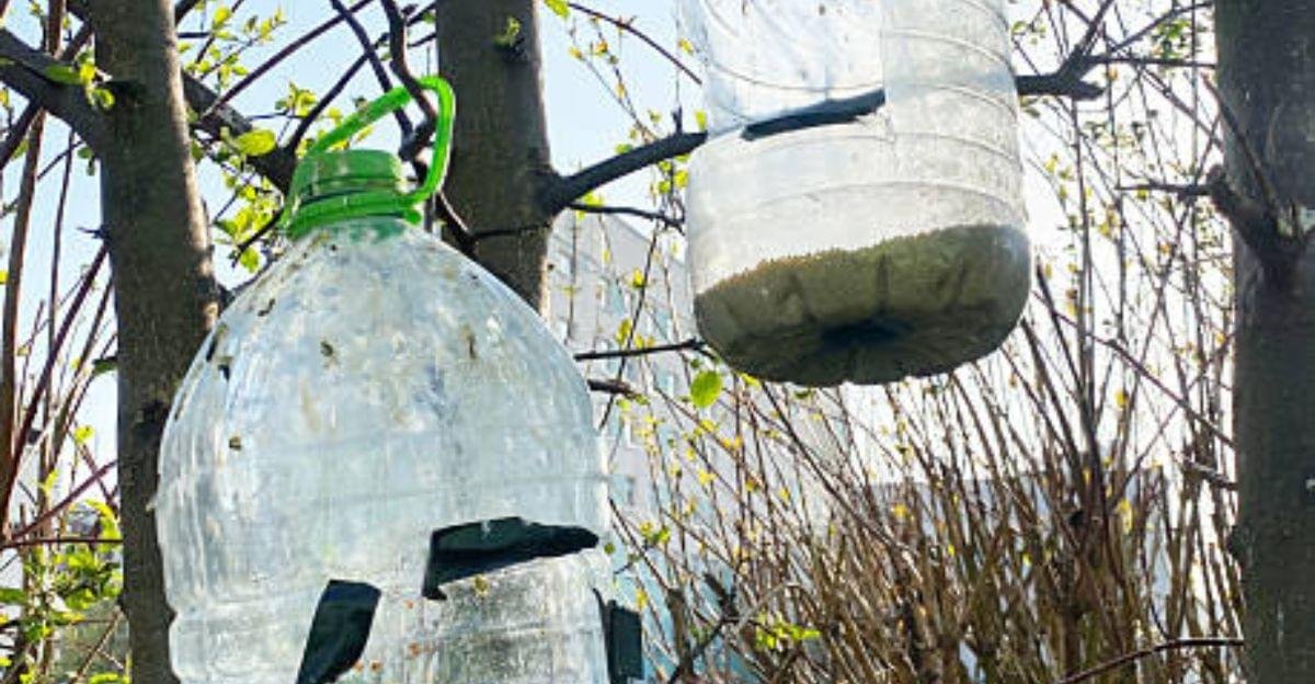 Vertical garden made from reused plastic bottles creating a space-saving green wall for urban homes.