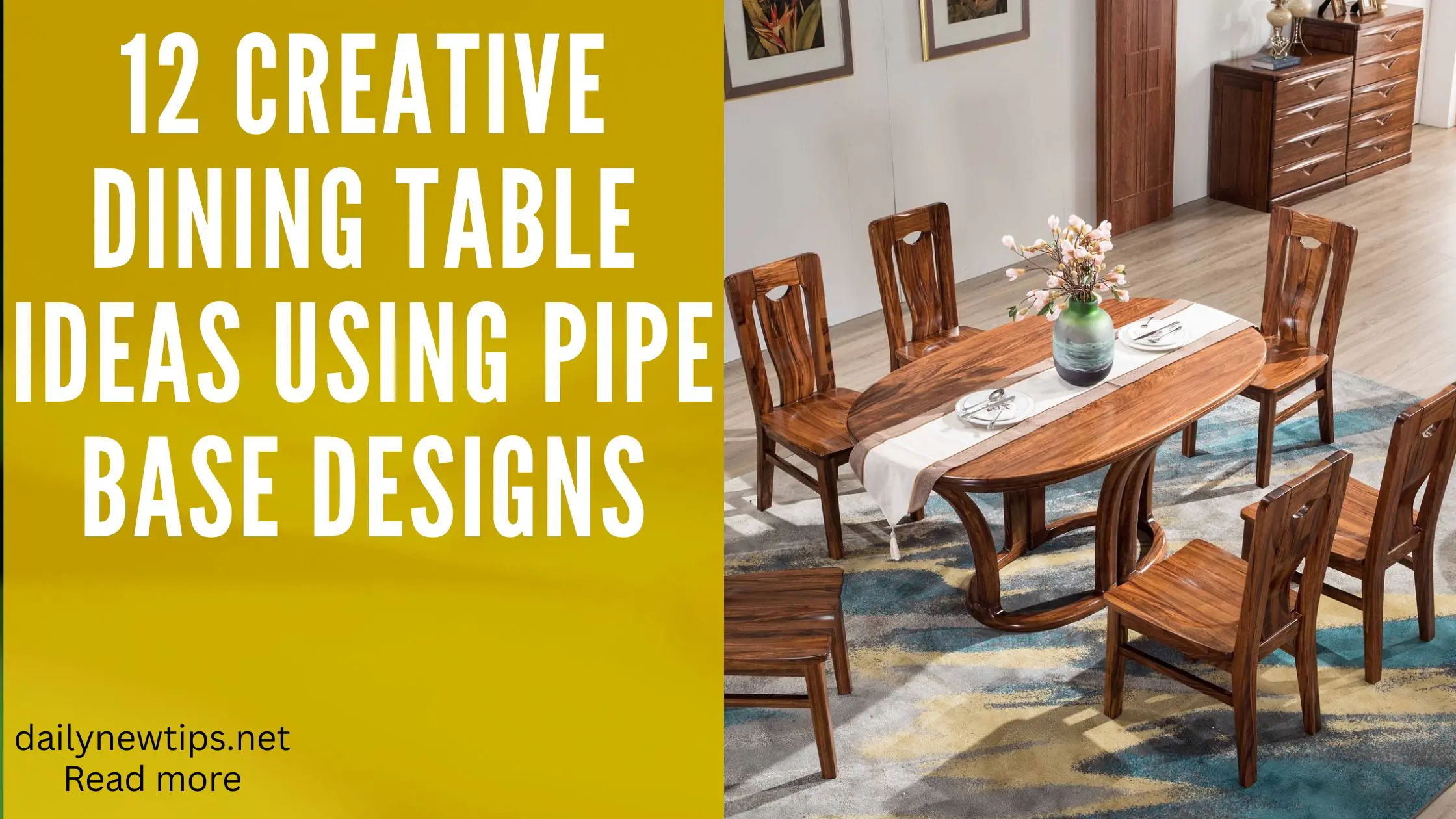 12 Creative Dining Table Ideas Using Pipe Base Designs