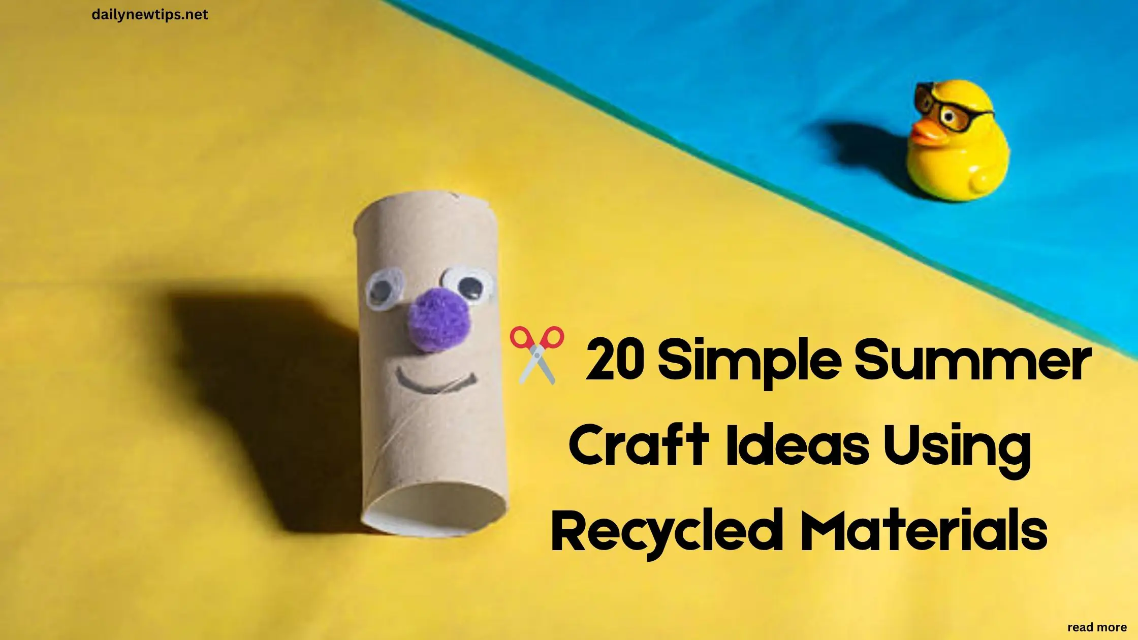 Family enjoying simple recycled summer craft activities with painted bottles, paper flowers, and upcycled containers.
